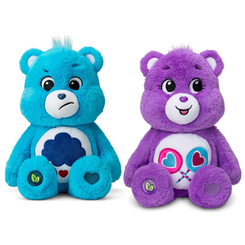 Care Bears Plush Set of 2 Share Bear & Grumpy Bear NWT Hard to Find Eco Friendly